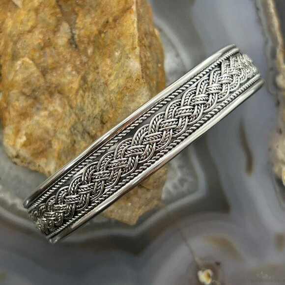 Sterling Silver Flexible & Adjustable Braided Fashion Bracelet For Women main image 10